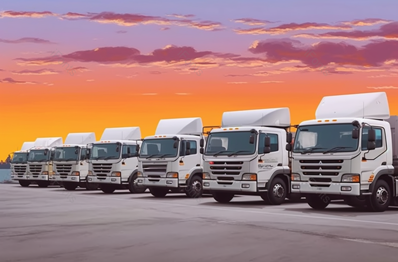 一排新的运输卡车车队背景,高清,摄影图,摄影图片,图片大全,摄影图免费下载